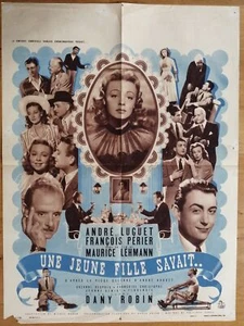 JEUNE FILLE SAVAIT luguet perier affiche cinema originale 80x60 '48 dany robin - Photo 1/1