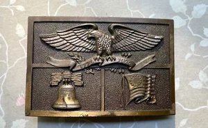 Bicentennial Belt Buckle Eagle Flag Liberty Bell 1776-1976 Limited Edition Steel - Picture 1 of 5