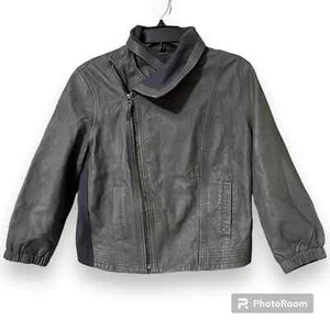 Hurley Avery Damen Gr. XS grau Lederjacke 3/4 Arm Full Zip siehe Mängel - Bild 1 von 15