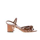 L'autre Chose Women Shoes Bronze Leather Made In Italy Sandal Knot Heel 6 Cm