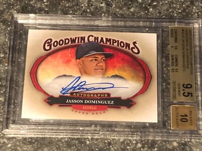 2020 UD Goodwin Champions Horizontal Auto Jasson Dominguez Yankees BGS 9.5 /10 - Image 1 of 2