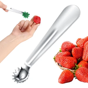 Stainless Steel Tomato Corer / Strawberry Huller Fruit Stem Remover - Picture 1 of 12