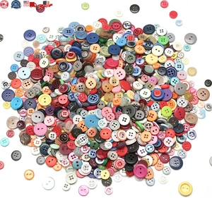 1000 Pcs Resin Buttons, Assorted Sizes Round Craft Buttons for Sewing DIY Crafts - Picture 1 of 7