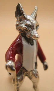 Chaqueta y palo de caza Mr Tod Fox con sello inglés de plata esterlina y esmalte - Imagen 1 de 8