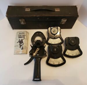 Vintage Columbia Electric Tong Test Ammeter Set in Case Clamp On Amp Probe Meter