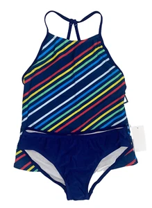 Speedo Big Girls 2 Piece Tankini Set Blue Harmony Size 16 - Picture 1 of 3