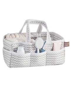 Trend Lab Chevron Geometric 100% Cotton Baby Care Diapers Storage Caddy / Bag - Picture 1 of 7