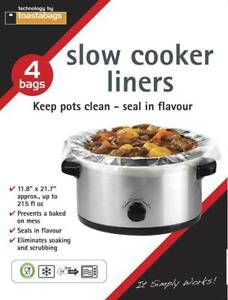 Slow Cooker Liner Bags 4 pack 11.8" x 21.7" 215 fl.oz. 6 qt. Seal Flavor No Mess