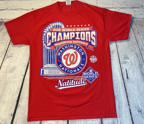 Washington Nationals 2019 World Series Champions T-Shirt Red Adult Size M FOTL Cover