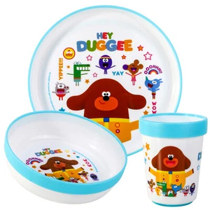 Hey Duggee 3tlg Bicolor Kids Kinder Geschirrset Teller, Schüssel & Becher - Bild 1 von 7