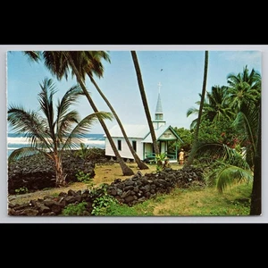 Vintage Postcard Kona Hawaii 1972 Unposted Church Scenic View Collectible - Picture 1 of 4