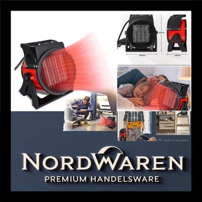 Heizlüfter 2000W Keramik Heizgerät Elektroheizer Raumheizer Heizgebläse - Bild 1 von 4