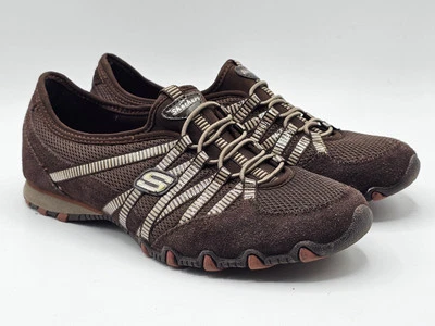 Zapato de tenis Skechers marrón gamuza sin cordones para mujer 9,5 calce relajado #22235 Foto 1 de 4