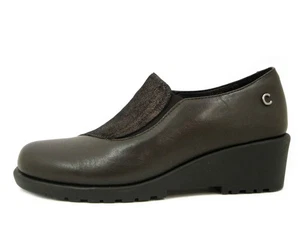 Damen Halbschuhe Leder dunkelbraun niedriger Keilabsatz CINZIA SOFT - Bild 1 von 5