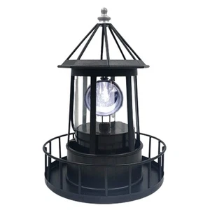 LED Solar Powered Lighthouse, 360 Degree Rotating Lamp Courtyard Decoration W... - Picture 1 of 9