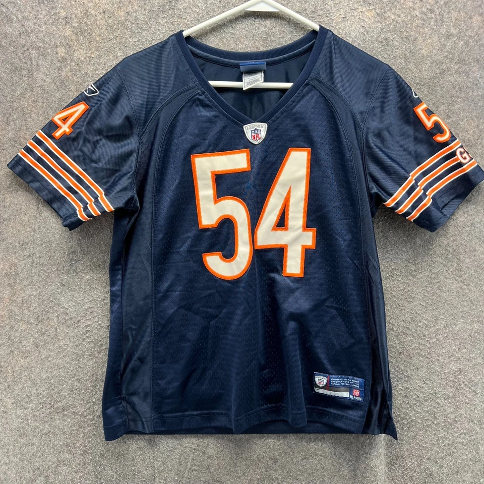 Camiseta Brian Urlacher Chicago Bears Mujer Mediana Azul Marino #54 Reebok NFL On Field Foto 1 de 4