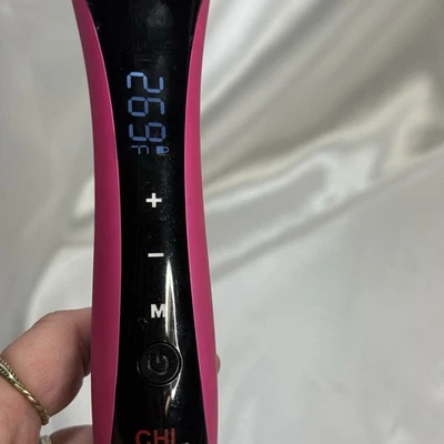 CHI Smart Gemz Zirconium Titanium Pink Ease Curl Hair Styling Iron Cs1199 Works  - Image 1 of 4