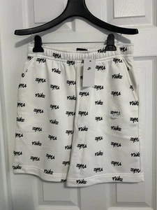 BNWT MEN NIKE WHITE LOGO AOP 9” TRAINING SWEAT LOUNGE SHORTS DQ2210 US SMALL (S) - Picture 1 of 10