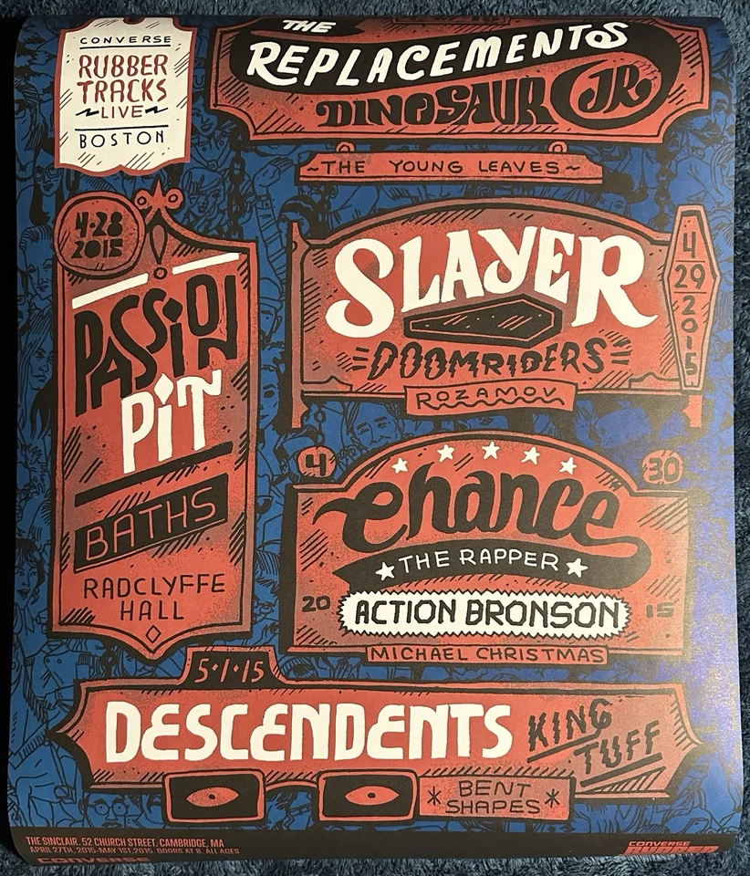 Converse Rubber Tracks Poster 18x23 Replacements Dinosaur Jr Descendents 2015 - Image 1 of 1