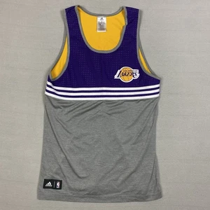 Camiseta sin mangas Adidas NBA Los Angeles Lakers para hombre mediana púrpura amarillo gris chaleco - Imagen 1 de 16