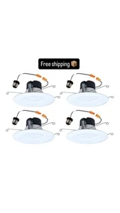 HALO LT 5/6 in. LED Retrofit Module with Baffle Trim 5CCT 750lm (4 PACK) NEW - Picture 1 of 3