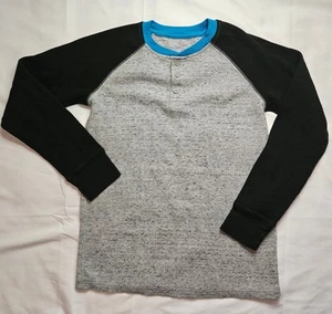 Wonder Nation Boys Gray/Black Long Sleeve Waffle Print Pajama Shirt Size Large - Picture 1 of 11