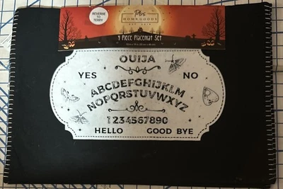Canvas Ouija Board Placemats set of Four : Reverse to Solid Black - Image 1 of 4