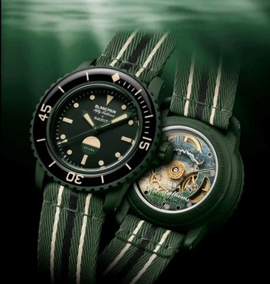 Blancpain x Swatch Fifty Fathoms "Green Abyss" Foto 1 de 4
