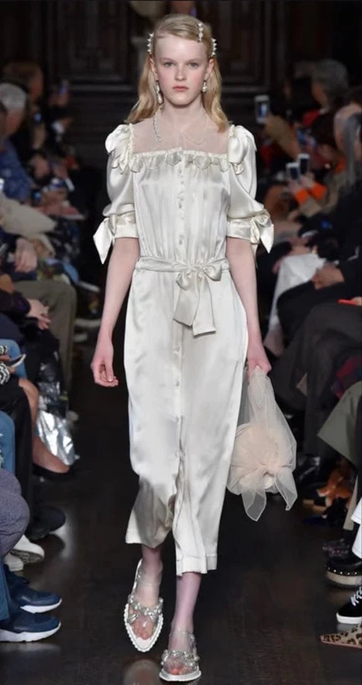 Vestido de seda Simone Rocha 2018 SS UK6 rosa beige tul dobladillo vieira cinta talla S Foto 1 de 4