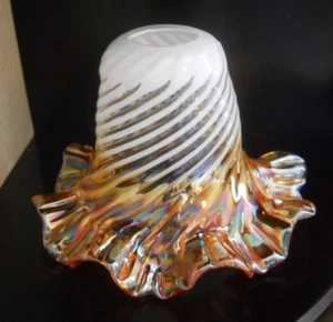 Mouth Blown Iridescent Swirl Art Glass Shade - Picture 1 of 4