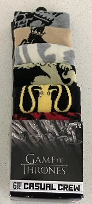 Paquete de 6 calcetines informales para hombre Juego de Tronos talla 8-12 nuevos con etiquetas Foto 1 de 2