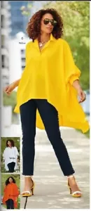 taglie forti 3X blusa tunica arancione alta-bassa Maui Maui di Ashro nuova - Foto 1 di 6