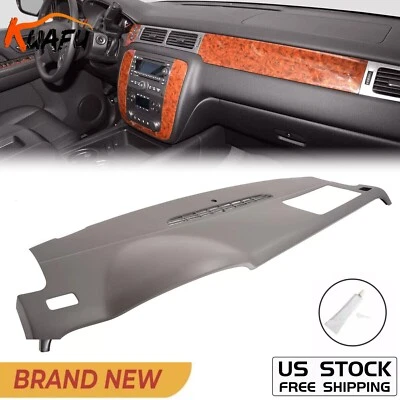 FOR CHEVY TAHOE SUBURBAN YUKON 07-14 DASH BOARD CAP DASHBOARD COVER OVERLAY GREY - Image 1 of 4