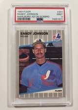 1989 Fleer #381 Randy Johnson Marlboro Ad Clearly Visible PSA 9