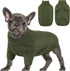 Small Dog Pullover Sweater, Cold Weather Cable Knitwear, Classic Turtleneck Thic