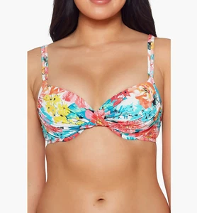Bleu Rod Beattie L34660 Womens Multi Floral Printed Underwire Swim Top Size 8 - Picture 1 of 4