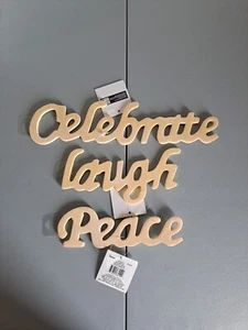 Darice Celebrate, Laugh, And Peace Wood Scrip. - Picture 1 of 1