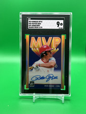 2019 Donruss Optic Prizm - Pete Rose - MVP Blue On Card Auto #/25 - SGC 9