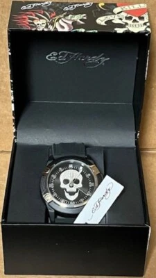 Ed Hardy Men’s Silver Rhinestone Skullface Watch - New with tags - Image 1 of 3