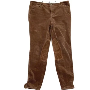Ralph Lauren Jodhpurs Women 12 Brown Corduroy Riding Pants Breeches Equestrian - Picture 1 of 11