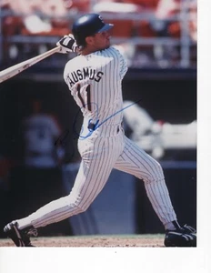 SAN DIEGO PADRES BRAD AUSMUS SIGNED BATTING 8X10 - Picture 1 of 1