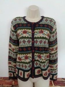 Cárdigan Paul Harris Diseño Mujer Algodón Ramie Suéter Floral Talla Pequeña - Imagen 1 de 5