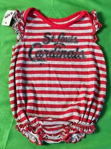 MLB St Louis Cardinals Striped Bodysuit/Vest Girls' Newborn 0-3 months - Picture 1 of 3