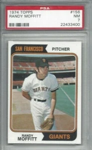 Tarjeta de béisbol 1974 Topps #156 Randy Moffitt, Gigantes de San Francisco clasificación PSA 7 - Imagen 1 de 1