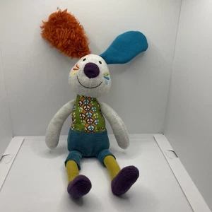 Jef the rabbit Happy Farm Peace and Love ebulobo Soft Plush toy Doll Rattle - Picture 1 of 10