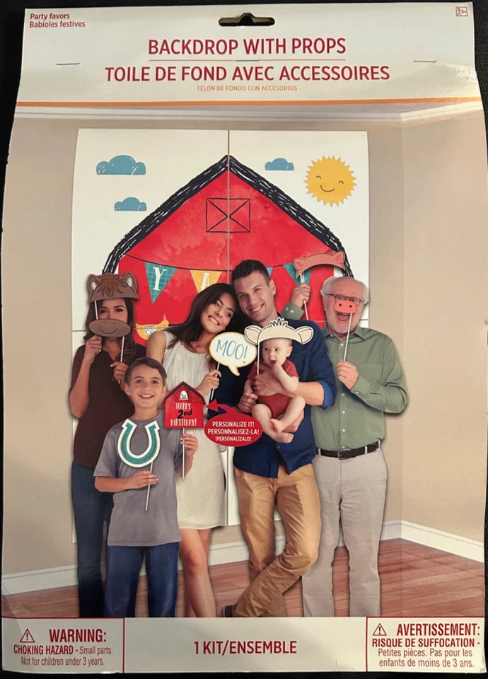 Farm Photo Backdrop with 12 Photo Props  - Image 1 of 1