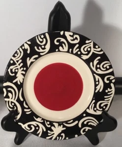 Mary Kay Stars Rosso Nero Bianco Cioccolata Calda Antipasto Piatto Dessert Set - Foto 1 di 6