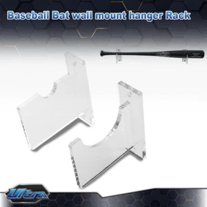 2 Stück Baseballschläger Wandhalterung Aufhänger Ständer Präsentationsständer Halter Klar Acryl - Bild 1 von 9