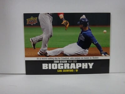 2010 Upper Deck Season Biography Carl Crawford #SB-33 - Image 1 of 2