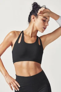 Fabletics Athletic Dakota Sports Bra Black XS 4 Medium Support Kate Hudson NWOT - Picture 1 of 2